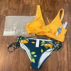 Cupshe lemon print bikini swimsuit